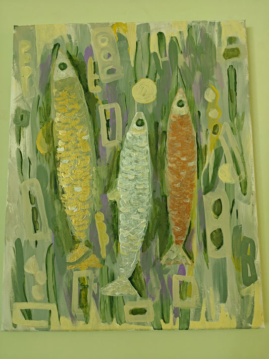 Luminous fish in a forest