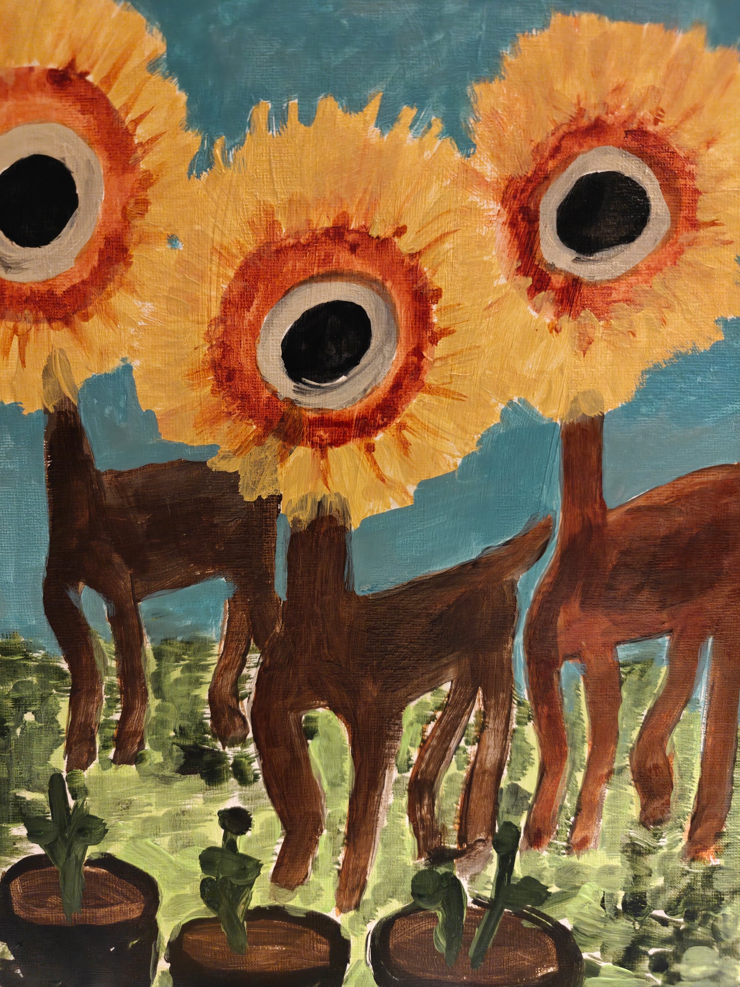 Cursed sunflower-eating deer